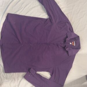 Van Heusen Purple Button Down Long Sleeve Dress Shirt Size 16.5 34/35